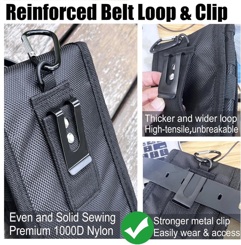 FAUDRECRO Belt Tool Pouch,Tactical Utility Pouch, Heavy-Duty Nylon EDC Multitool Organizer,Cell Phone Holder, Multi-Pockets Tool Holster Sheath Bag for Electricians Handymen Work Maintenance Dailylife Hiking - Image 4